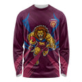 Brisbane Lions Australian Football Long Sleeve Shirt Powerful Lion Mascot - Bold Team Colors