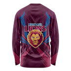Brisbane Lions Australian Football Long Sleeve Shirt Powerful Lion Mascot - Bold Team Colors