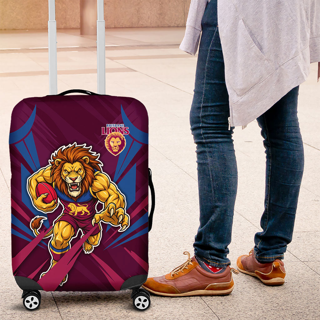 Brisbane Lions Australian Football Luggage Cover Powerful Lion Mascot - Bold Team Colors