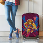 Brisbane Lions Australian Football Luggage Cover Powerful Lion Mascot - Bold Team Colors