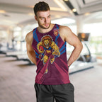 Brisbane Lions Australian Football Men Tank Top Powerful Lion Mascot - Bold Team Colors
