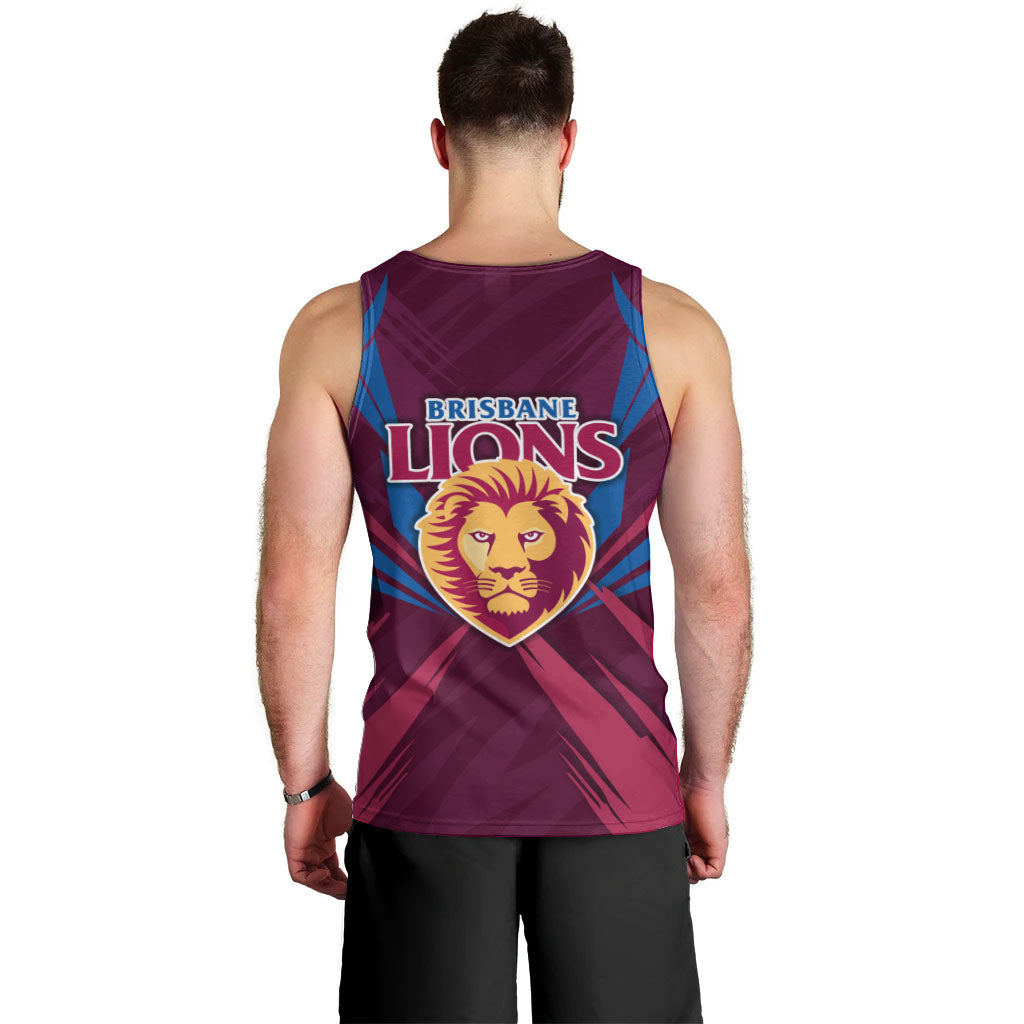 Brisbane Lions Australian Football Men Tank Top Powerful Lion Mascot - Bold Team Colors
