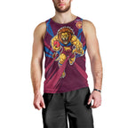 Brisbane Lions Australian Football Men Tank Top Powerful Lion Mascot - Bold Team Colors