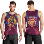 Brisbane Lions Australian Football Men Tank Top Powerful Lion Mascot - Bold Team Colors