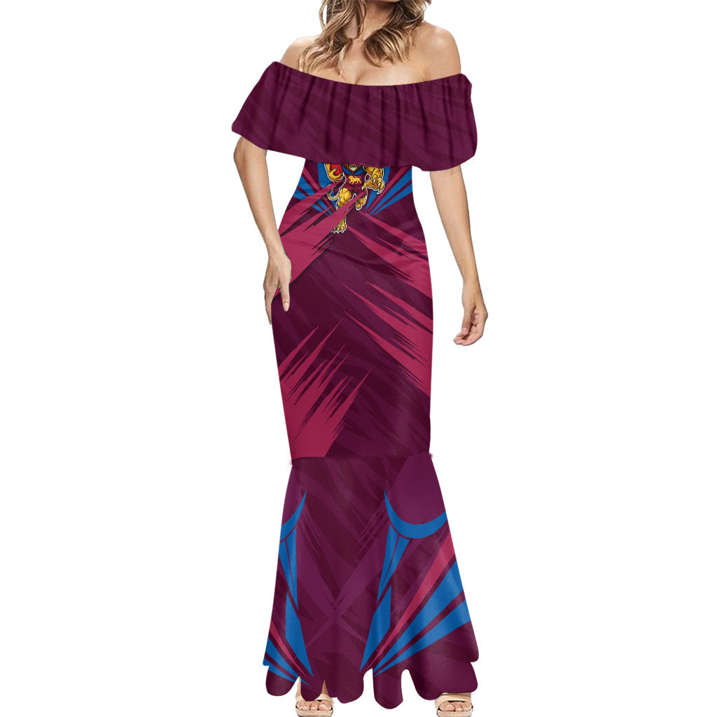 Brisbane Lions Australian Football Mermaid Dress Powerful Lion Mascot - Bold Team Colors