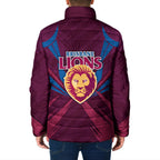 Brisbane Lions Australian Football Padded Jacket Powerful Lion Mascot - Bold Team Colors