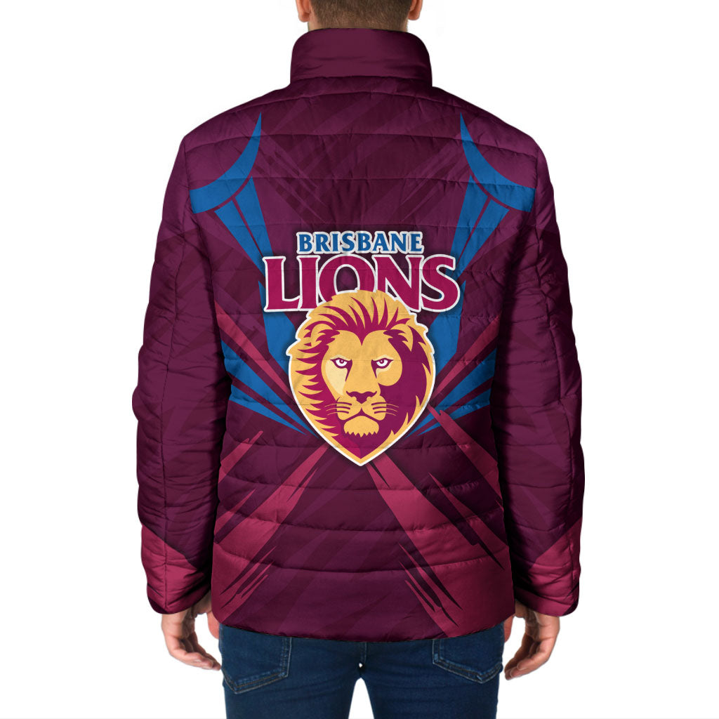 Brisbane Lions Australian Football Padded Jacket Powerful Lion Mascot - Bold Team Colors