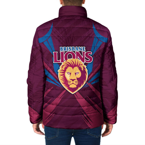 Brisbane Lions Australian Football Padded Jacket Powerful Lion Mascot - Bold Team Colors