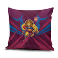Brisbane Lions Australian Football Pillow Cover Powerful Lion Mascot - Bold Team Colors