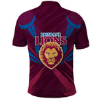Brisbane Lions Australian Football Polo Shirt Powerful Lion Mascot - Bold Team Colors