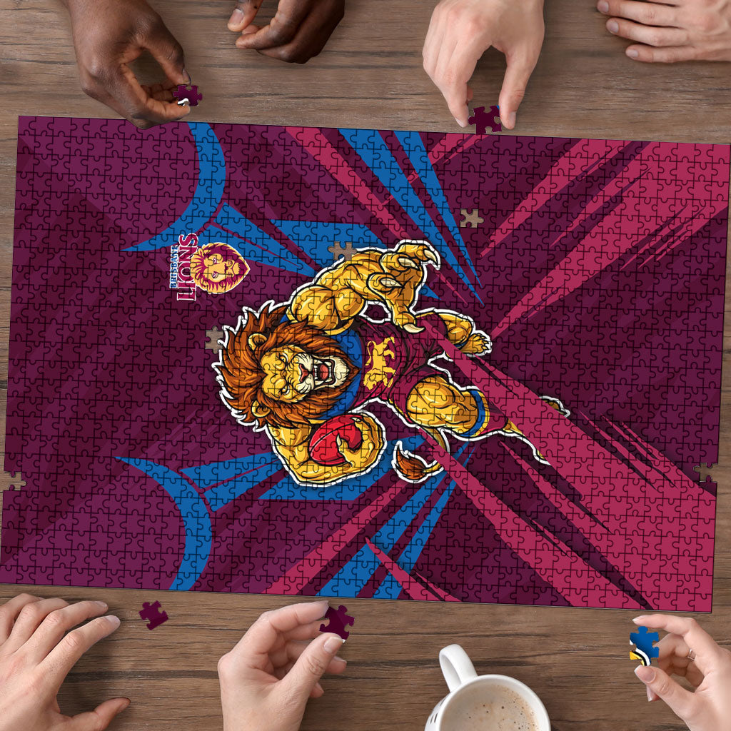 Brisbane Lions Australian Football Puzzle Powerful Lion Mascot - Bold Team Colors