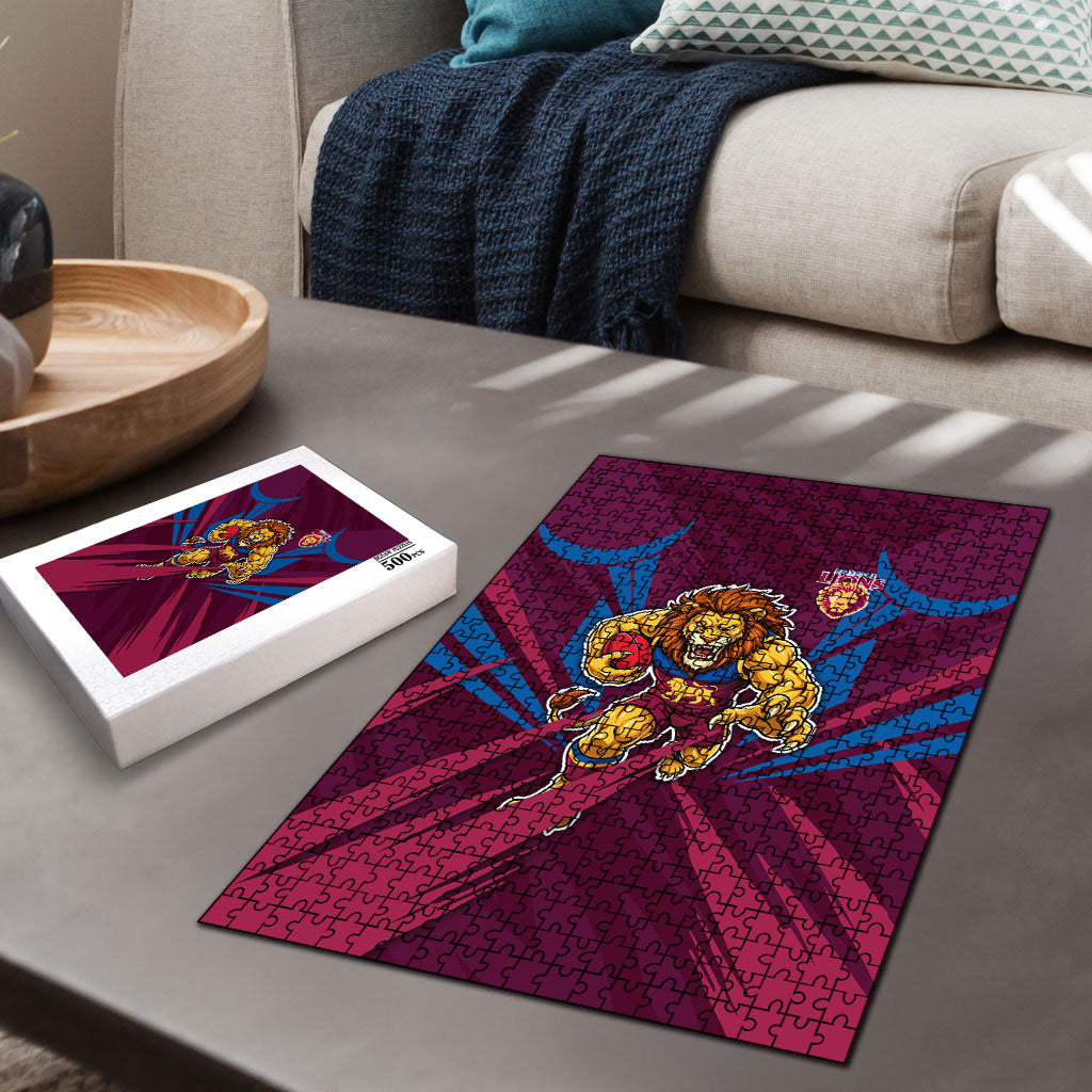 Brisbane Lions Australian Football Puzzle Powerful Lion Mascot - Bold Team Colors