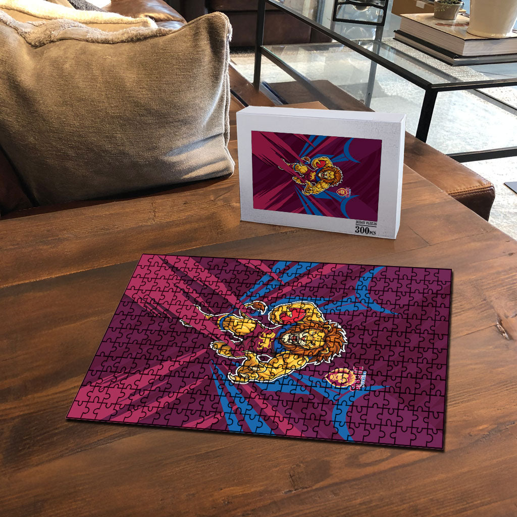 Brisbane Lions Australian Football Puzzle Powerful Lion Mascot - Bold Team Colors