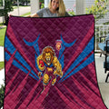 Brisbane Lions Australian Football Quilt Powerful Lion Mascot - Bold Team Colors