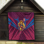 Brisbane Lions Australian Football Quilt Powerful Lion Mascot - Bold Team Colors