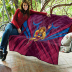 Brisbane Lions Australian Football Quilt Powerful Lion Mascot - Bold Team Colors