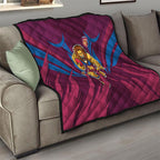 Brisbane Lions Australian Football Quilt Powerful Lion Mascot - Bold Team Colors