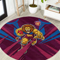 Brisbane Lions Australian Football Round Carpet Powerful Lion Mascot - Bold Team Colors