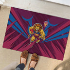 Brisbane Lions Australian Football Rubber Doormat Powerful Lion Mascot - Bold Team Colors