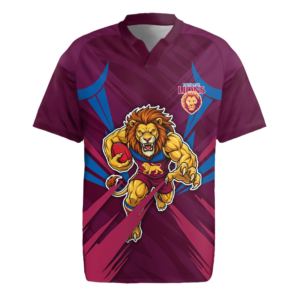 Brisbane Lions Australian Football Rugby Jersey Powerful Lion Mascot - Bold Team Colors