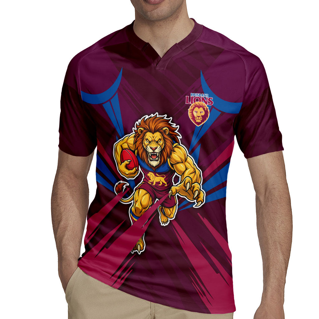 Brisbane Lions Australian Football Rugby Jersey Powerful Lion Mascot - Bold Team Colors