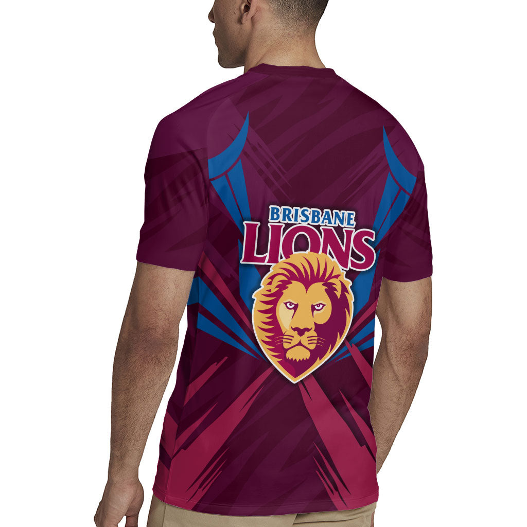 Brisbane Lions Australian Football Rugby Jersey Powerful Lion Mascot - Bold Team Colors