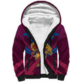Brisbane Lions Australian Football Sherpa Hoodie Powerful Lion Mascot - Bold Team Colors