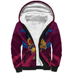 Brisbane Lions Australian Football Sherpa Hoodie Powerful Lion Mascot - Bold Team Colors