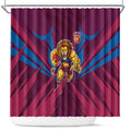 Brisbane Lions Australian Football Shower Curtain Powerful Lion Mascot - Bold Team Colors