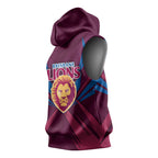 Brisbane Lions Australian Football Sleeveless Hoodie Powerful Lion Mascot - Bold Team Colors