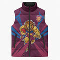 Brisbane Lions Australian Football Sleeveless Puffer Jacket Powerful Lion Mascot - Bold Team Colors