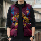 Brisbane Lions Australian Football Sleeveless Puffer Jacket Powerful Lion Mascot - Bold Team Colors