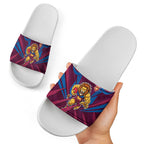 Brisbane Lions Australian Football Slide Sandals Powerful Lion Mascot - Bold Team Colors