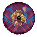 Brisbane Lions Australian Football Spare Tire Cover Powerful Lion Mascot - Bold Team Colors