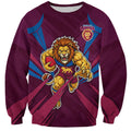 Brisbane Lions Australian Football Sweatshirt Powerful Lion Mascot - Bold Team Colors