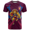 Brisbane Lions Australian Football T Shirt Powerful Lion Mascot - Bold Team Colors