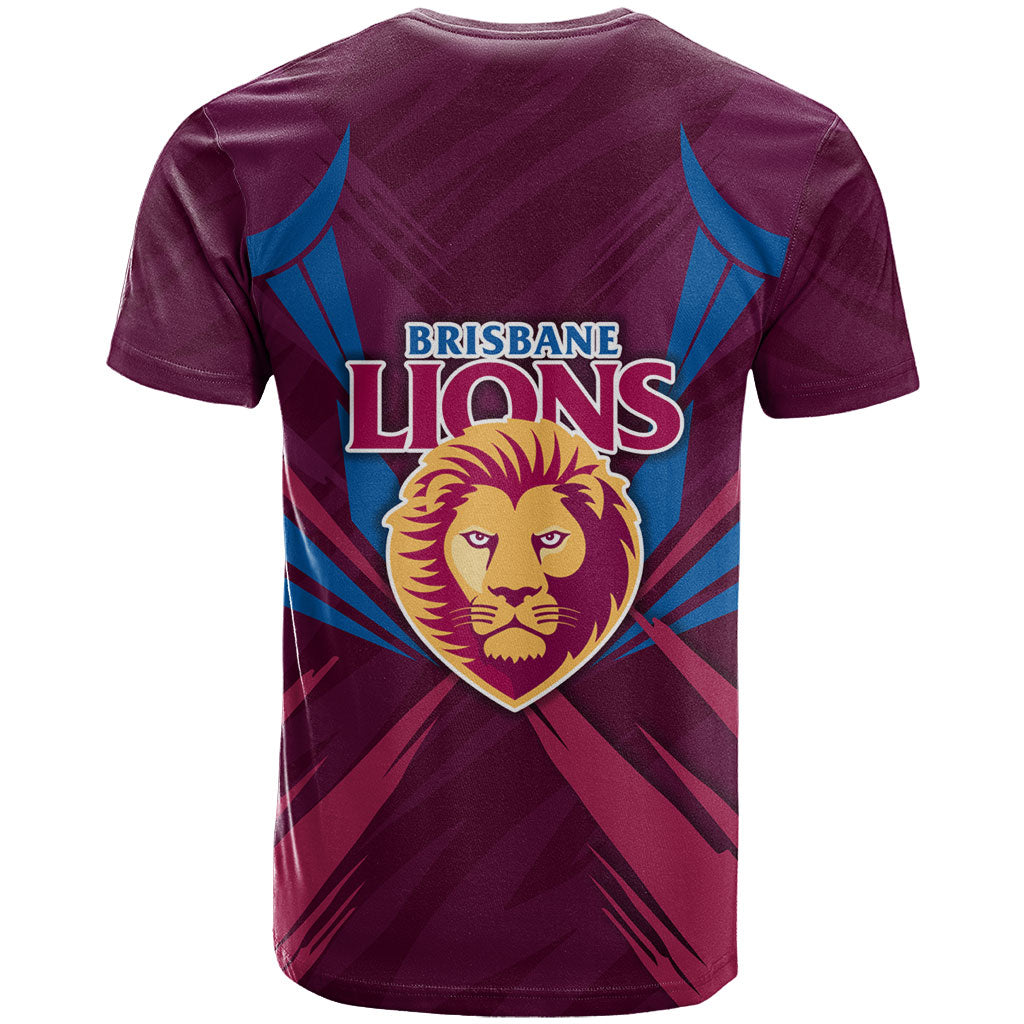 Brisbane Lions Australian Football T Shirt Powerful Lion Mascot - Bold Team Colors