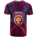 Brisbane Lions Australian Football T Shirt Powerful Lion Mascot - Bold Team Colors