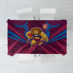 Brisbane Lions Australian Football Tablecloth Powerful Lion Mascot - Bold Team Colors