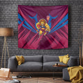 Brisbane Lions Australian Football Tapestry Powerful Lion Mascot - Bold Team Colors
