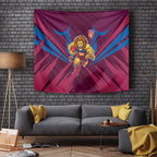 Brisbane Lions Australian Football Tapestry Powerful Lion Mascot - Bold Team Colors