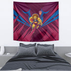 Brisbane Lions Australian Football Tapestry Powerful Lion Mascot - Bold Team Colors