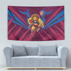 Brisbane Lions Australian Football Tapestry Powerful Lion Mascot - Bold Team Colors