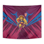 Brisbane Lions Australian Football Tapestry Powerful Lion Mascot - Bold Team Colors