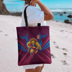 Brisbane Lions Australian Football Tote Bag Powerful Lion Mascot - Bold Team Colors