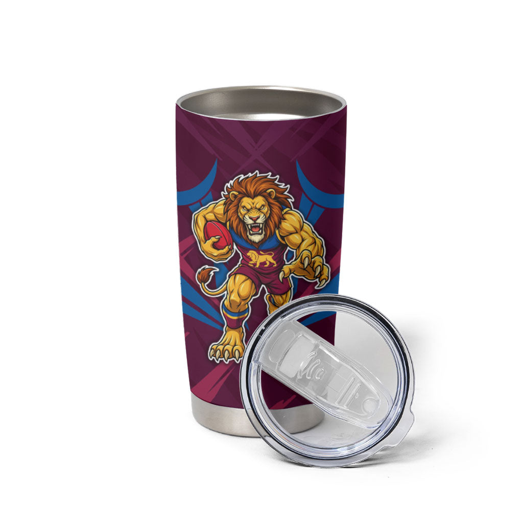Brisbane Lions Australian Football Tumbler Cup Powerful Lion Mascot - Bold Team Colors
