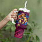 Brisbane Lions Australian Football Tumbler With Handle Powerful Lion Mascot - Bold Team Colors