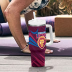 Brisbane Lions Australian Football Tumbler With Handle Powerful Lion Mascot - Bold Team Colors