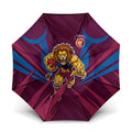 Brisbane Lions Australian Football Umbrella Powerful Lion Mascot - Bold Team Colors