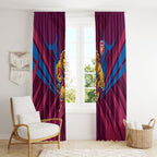 Brisbane Lions Australian Football Window Curtain Powerful Lion Mascot - Bold Team Colors